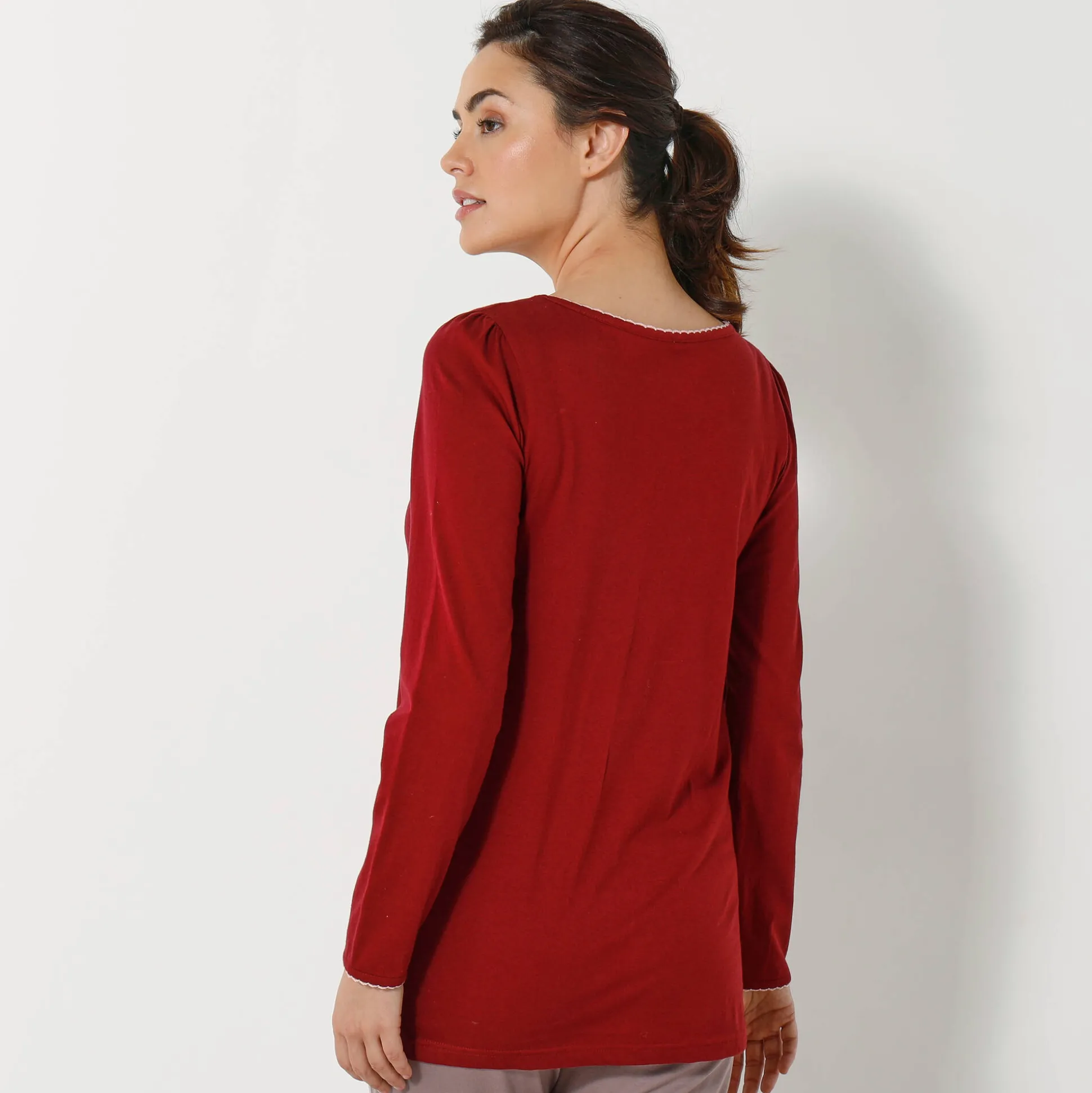 T-shirt met bloemenprint - lange mouwen
