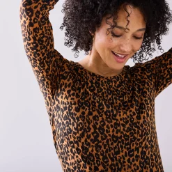 T-shirt met dierenhuidprint, stretch