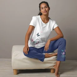 T-shirt met geplaatste landelijke print - korte mouwen
