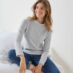 T-shirt met 'koker' kraag, in microfleece - intense warmte