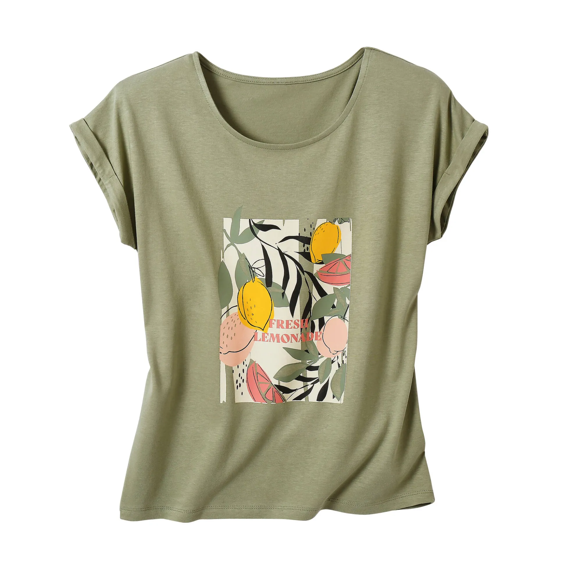 T-shirt met korte mouwen en geplaatste print, Kleine Lengtes