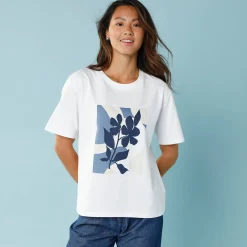 T-shirt met korte mouwen en geplaatste print, kleine lengtes
