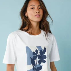 T-shirt met korte mouwen en geplaatste print, kleine lengtes