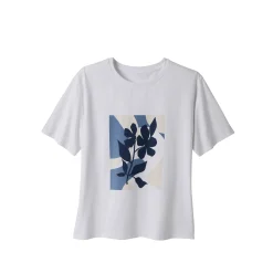 T-shirt met korte mouwen en geplaatste print, kleine lengtes