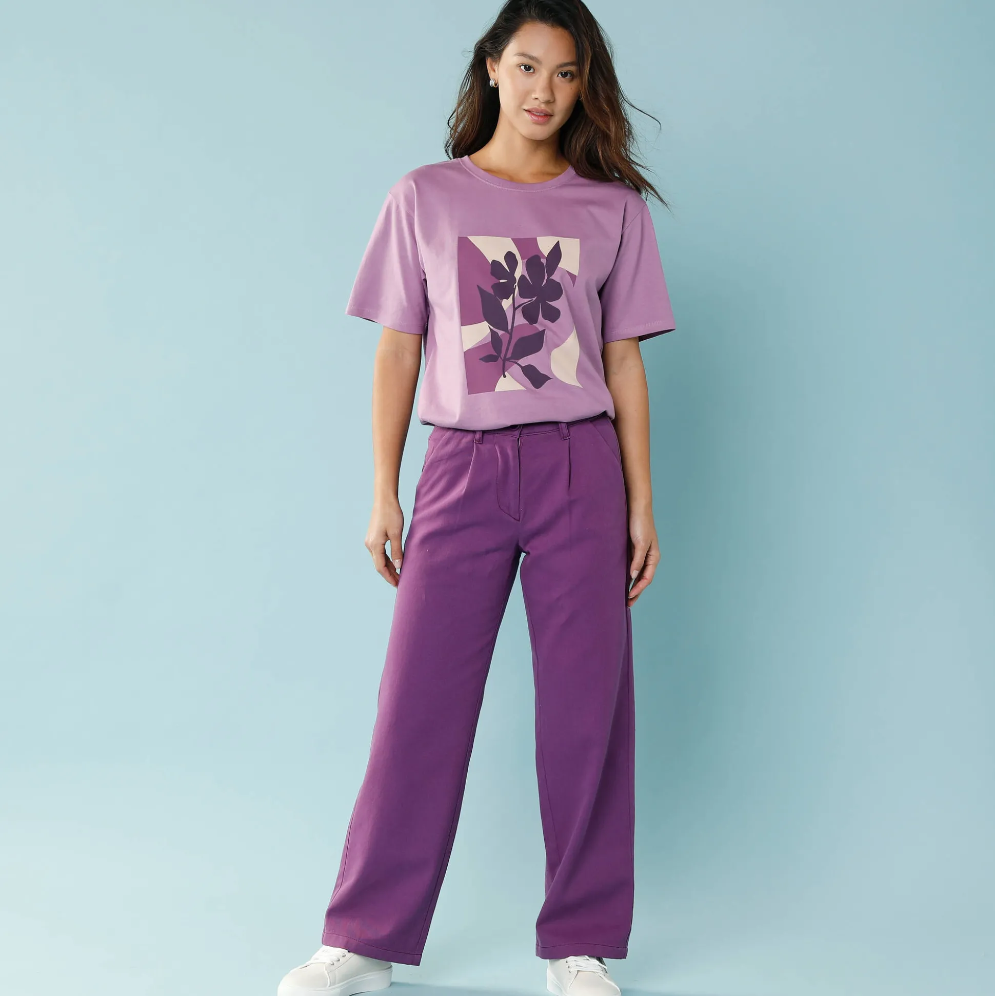 T-shirt met korte mouwen en geplaatste print, kleine lengtes