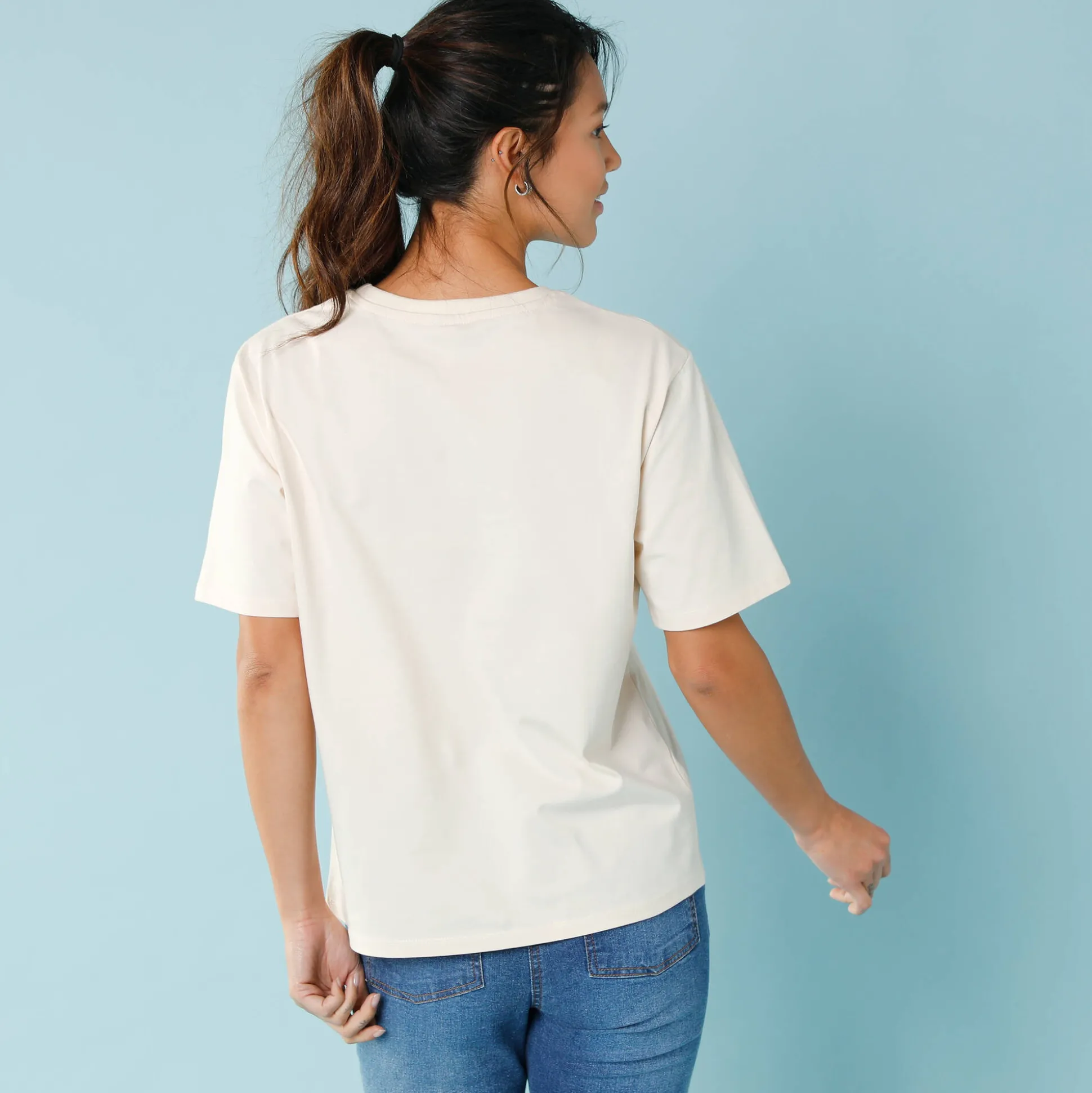T-shirt met korte mouwen en geplaatste print, kleine lengtes