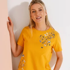 T-shirt met korte mouwen en vlinderprint