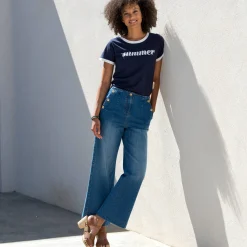 T-shirt met korte mouwen en opdruk “Summer"