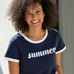 T-shirt met korte mouwen en opdruk “Summer