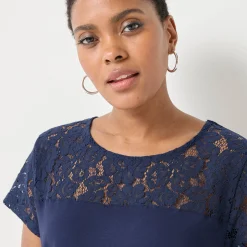 T-shirt met korte mouwen in kant