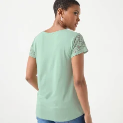 T-shirt met korte mouwen in kant