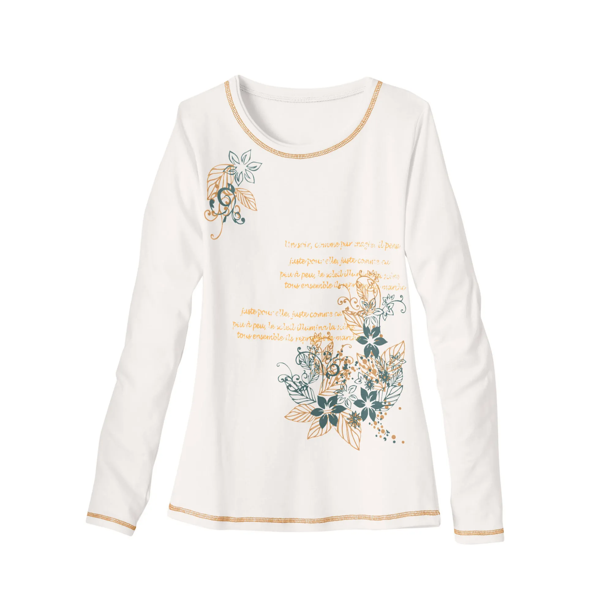 T-shirt met lange mouwen en bloemenprint