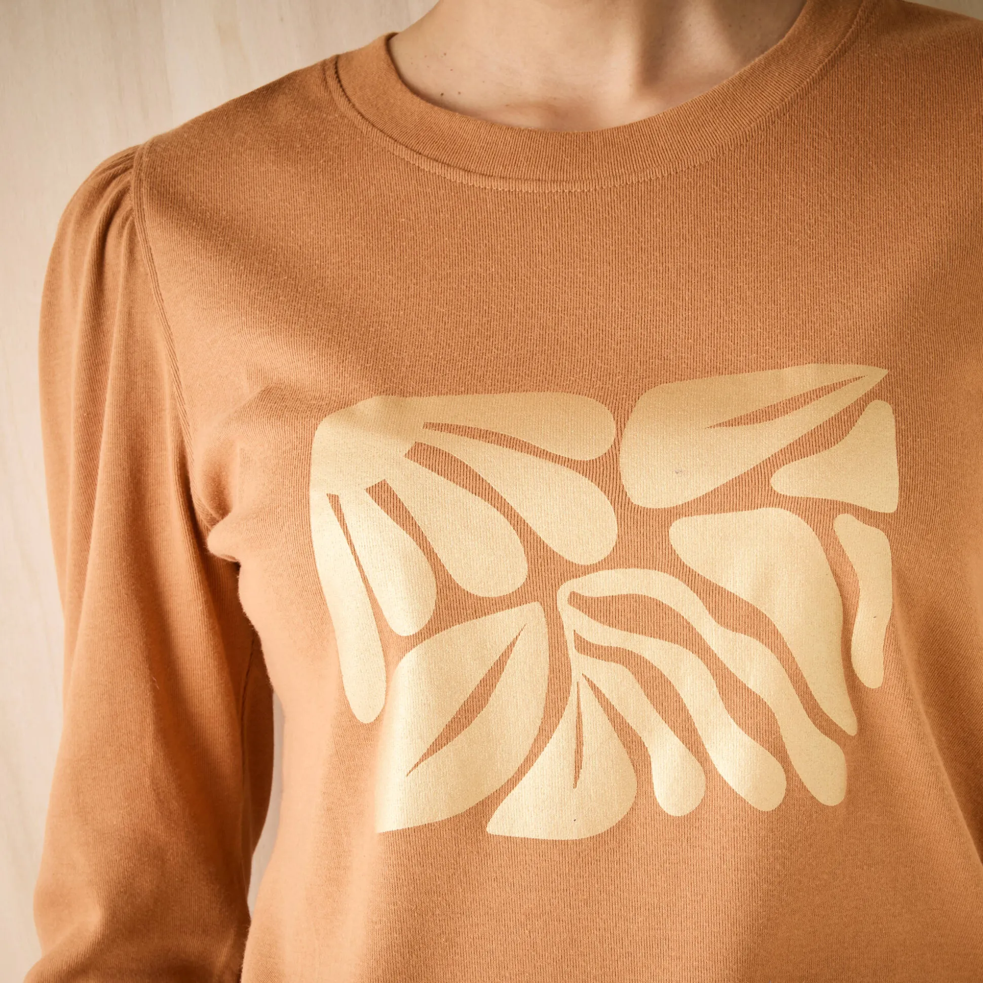 T-shirt met lange mouwen, glanzende print