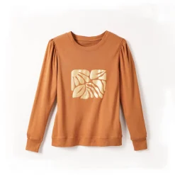 T-shirt met lange mouwen, glanzende print