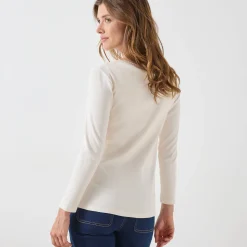 T-shirt met lange mouwen, kanten biesje en brassière - zachte warmte