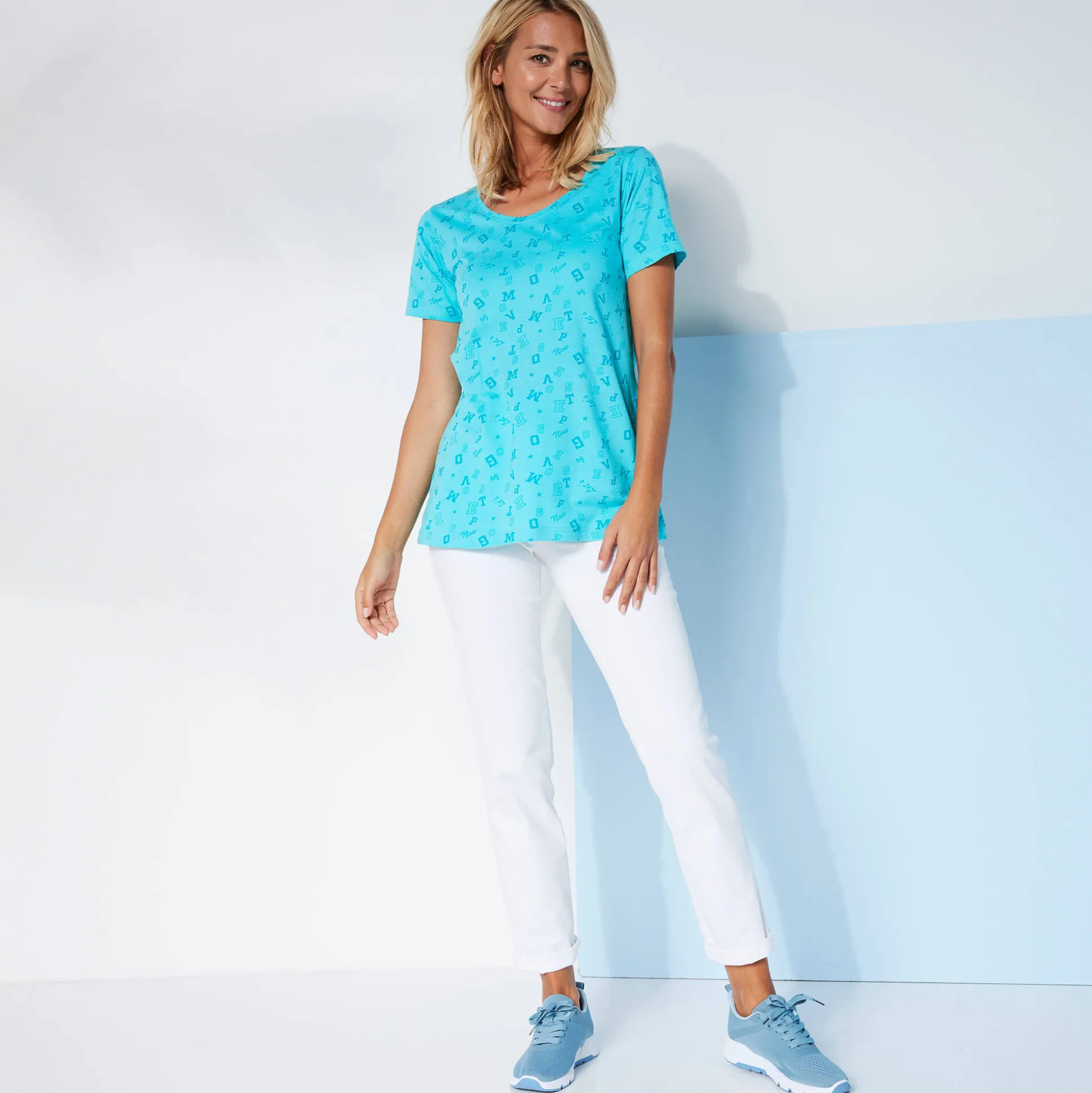 T-shirt met letterprint