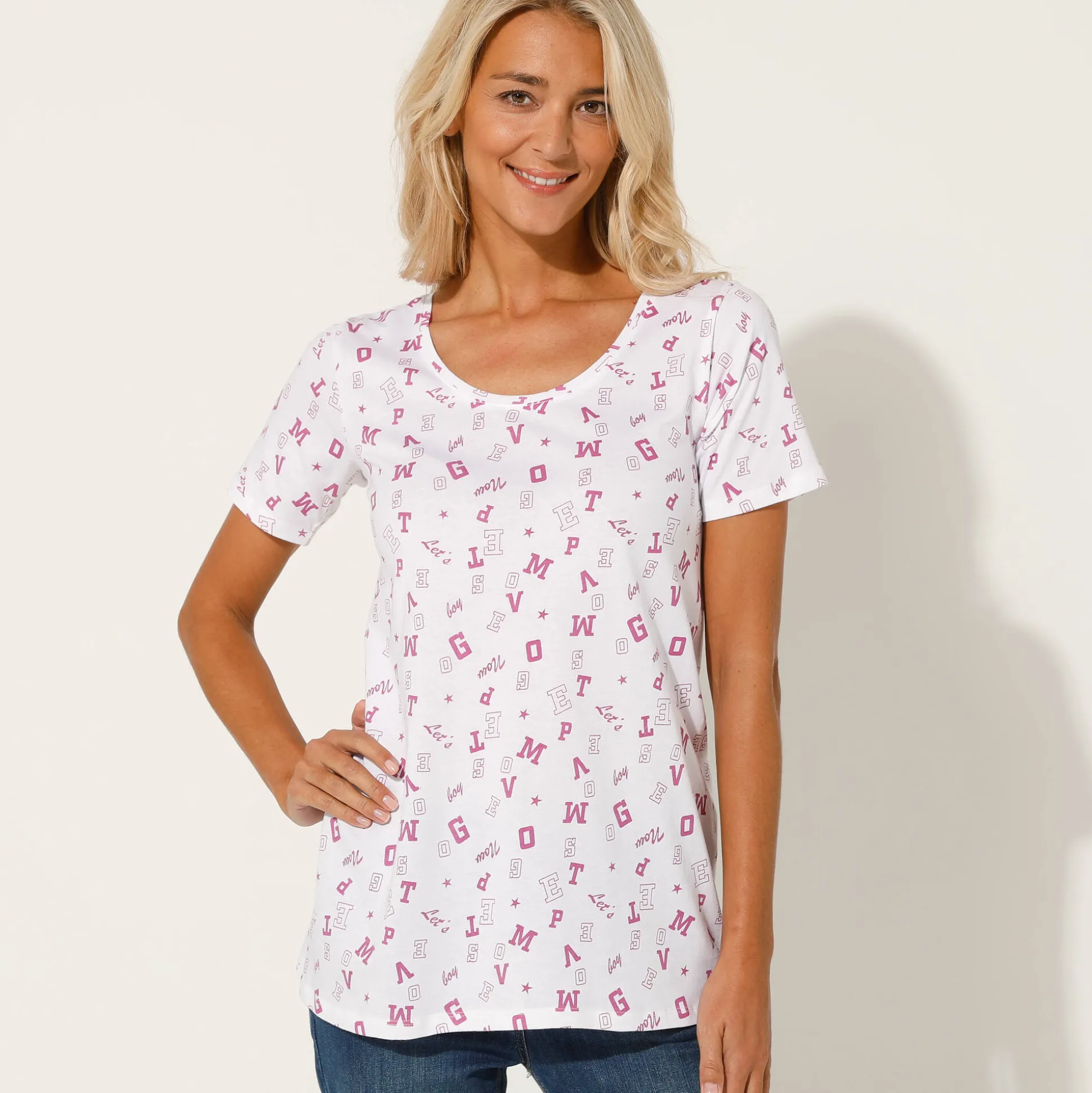 T-shirt met letterprint