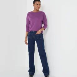 T-shirt met loose volume en 3/4-mouwen
