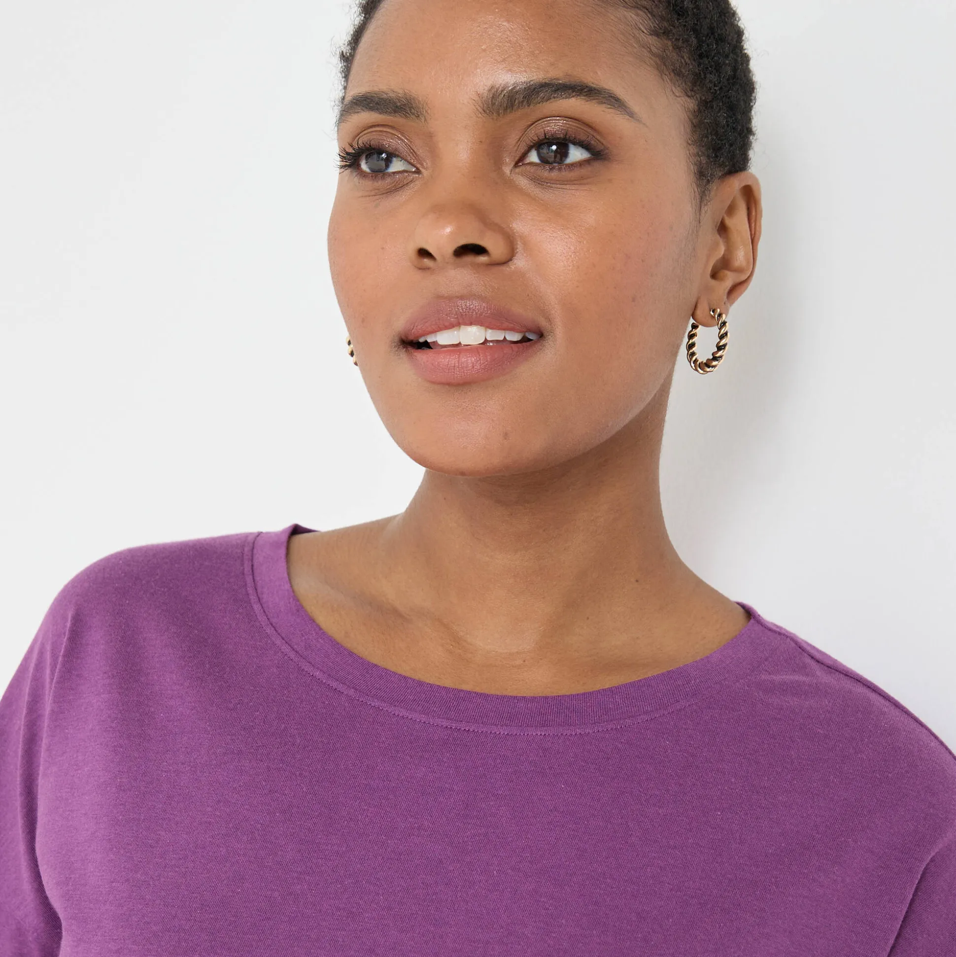 T-shirt met loose volume en 3/4-mouwen