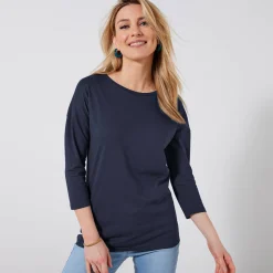 T-shirt met loose volume en 3/4-mouwen