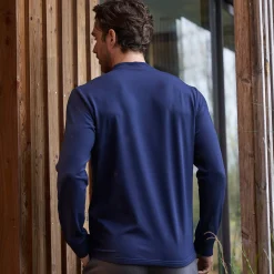 T-shirt met opstaand kraagje, fleece binnenkant