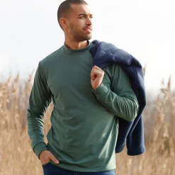T-shirt met opstaand kraagje, fleece binnenkant