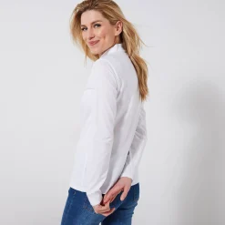 T-shirt met opstaande hals en lange mouwen
