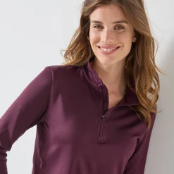 T-shirt met opstaande ritskraag en lange mouwen, intense warmte