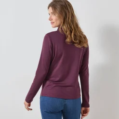 T-shirt met opstaande ritskraag en lange mouwen, intense warmte