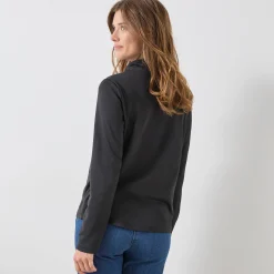 T-shirt met opstaande ritskraag en lange mouwen, intense warmte