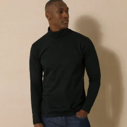 T-shirt met rolkraag en lange mouwen