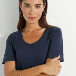 T-shirt met ronde hals en korte mouwen