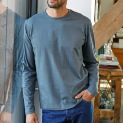 T-shirt met ronde hals en lange mouwen