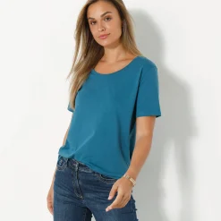 T-shirt met ronde hals en korte mouwen