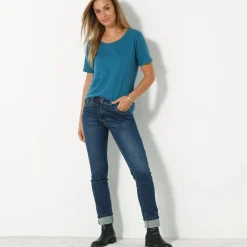 T-shirt met ronde hals en korte mouwen