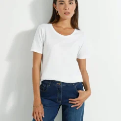 T-shirt met ronde hals en korte mouwen