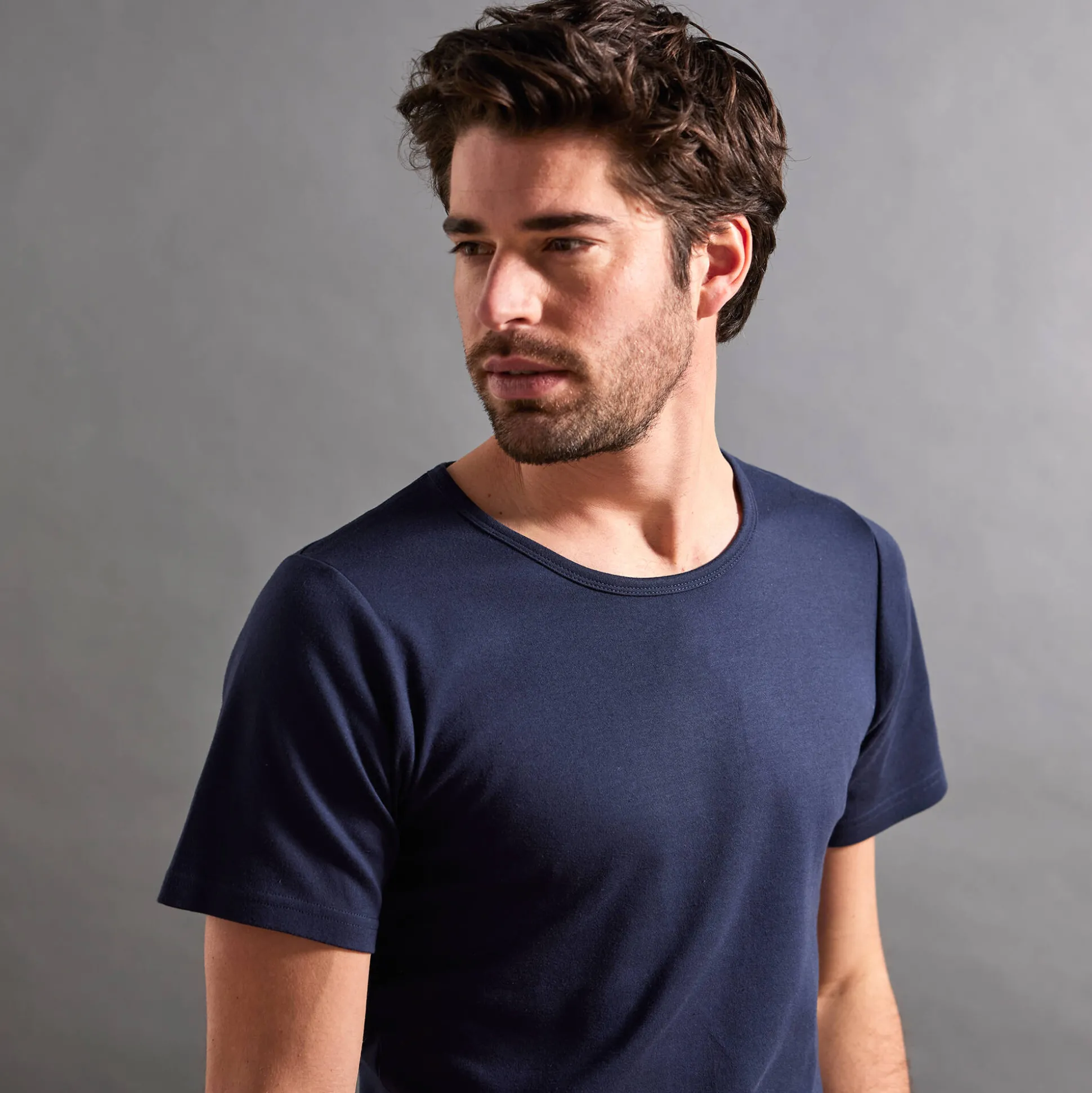 T-shirt met ronde hals en korte mouwen in katoen - herenondergoed, set van 2