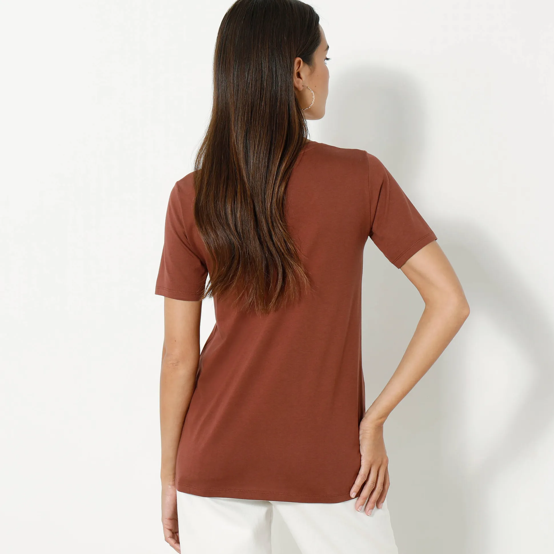 T-shirt met ronde hals en korte mouwen