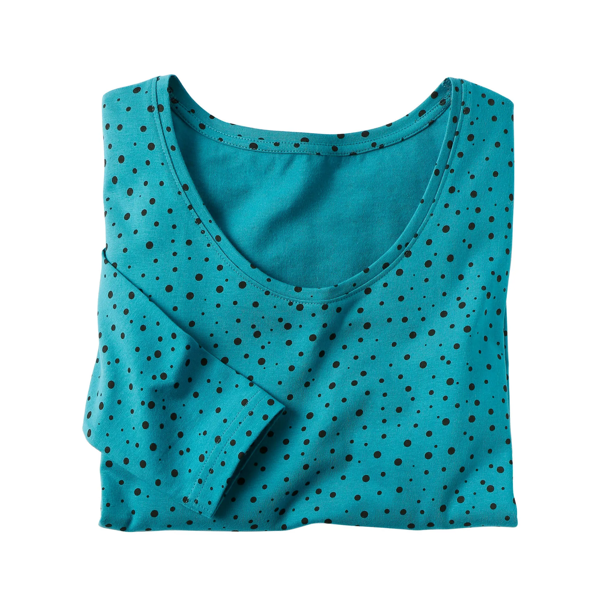 T-shirt met stippenprint in biokatoen(**)