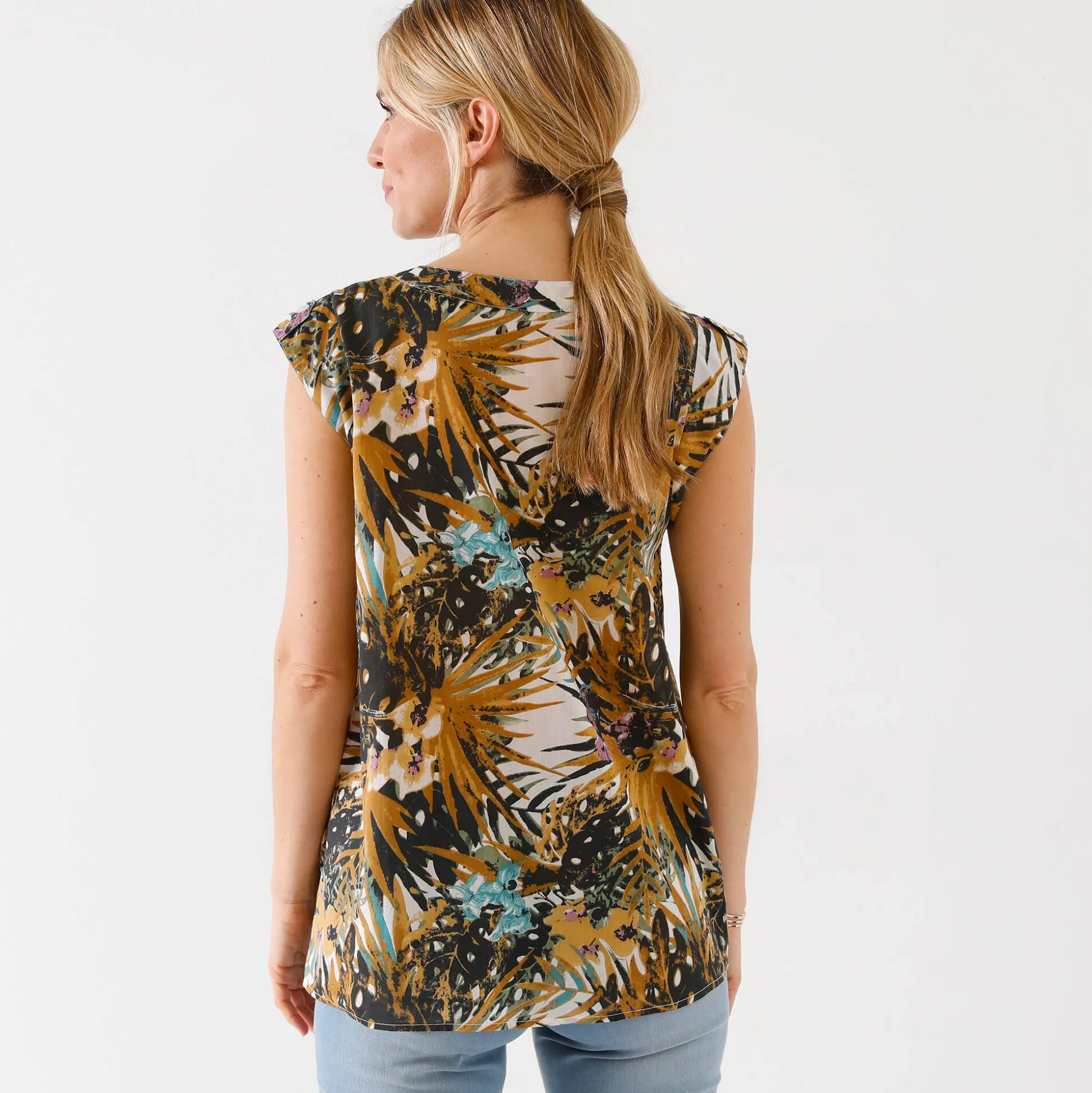Tuniek met exotische print