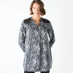 Tuniek met kant en lange mouwen, zebraprint