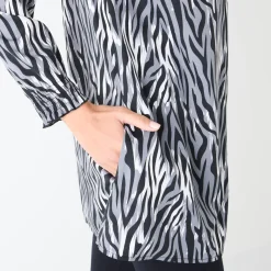 Tuniek met kant en lange mouwen, zebraprint
