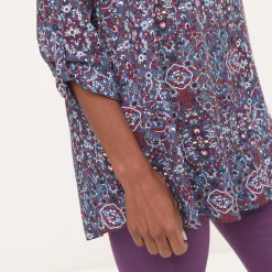 Tuniek met kasjmierprint en hemdkraag