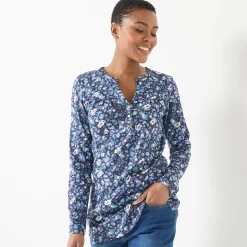 Tuniek met knoopkraag en dierenhuidprint