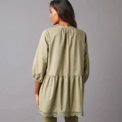 Tuniek met macramé en 3/4-mouwen