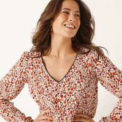 Tuniek met minimalistische print, crêpe