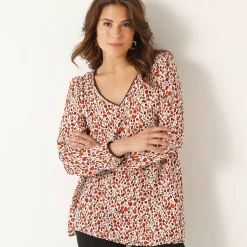 Tuniek met minimalistische print, crêpe