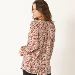 Tuniek met minimalistische print, crêpe