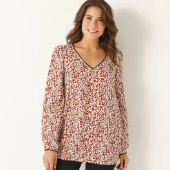 Tuniek met minimalistische print, crêpe
