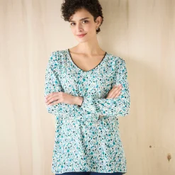 Tuniek met minimalistische print, crêpe